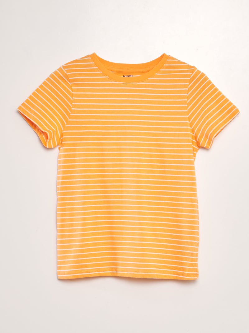 T-shirt rayé Orange rayures - Kiabi