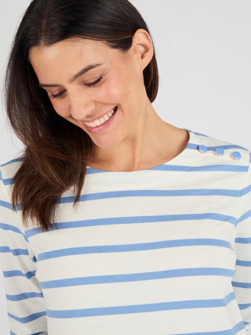 T-shirt rayé pur coton - Damart - Kiabi
