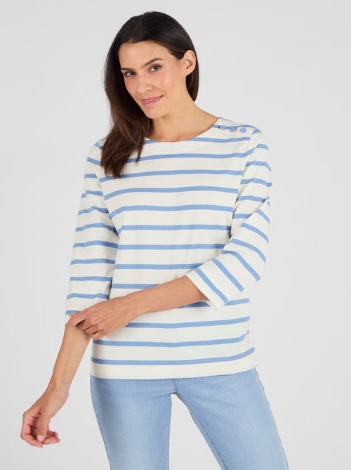 T-shirt rayé pur coton - Damart - Kiabi