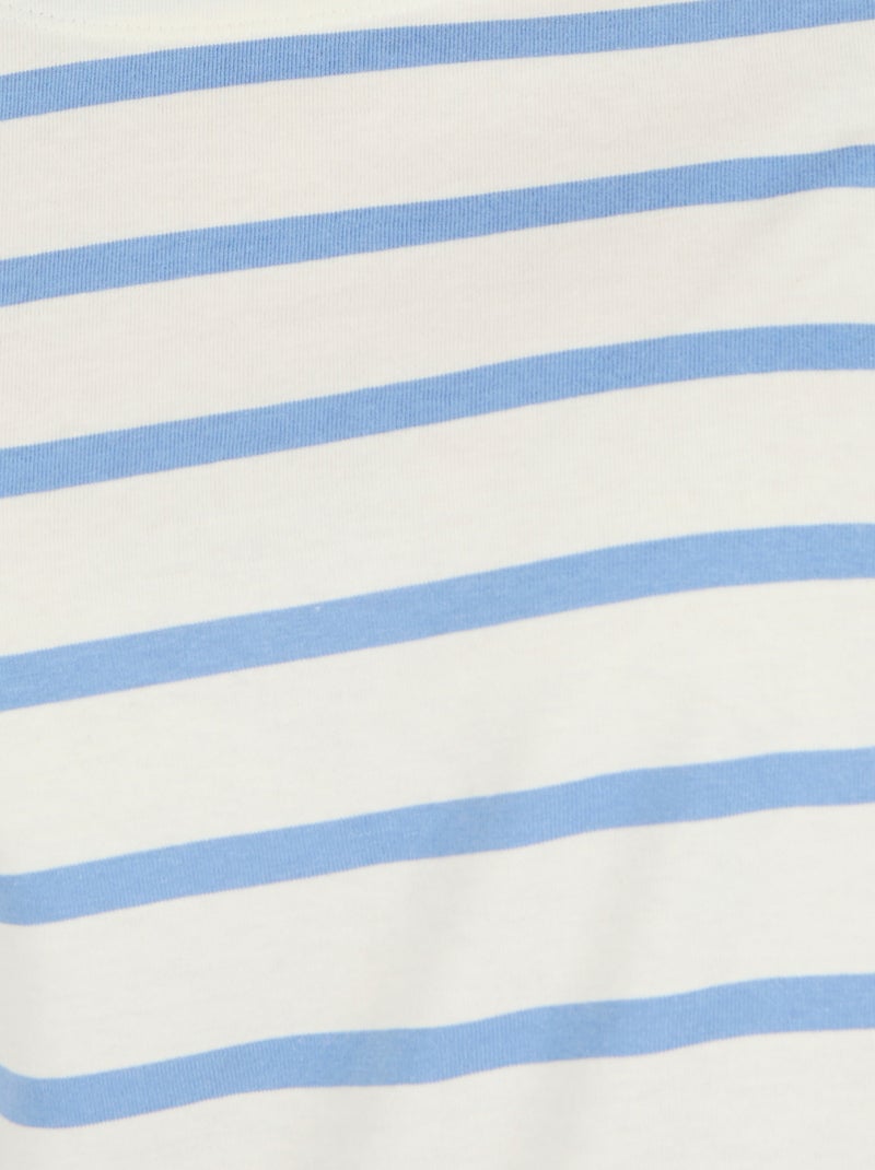 T-shirt rayé pur coton - Damart Bleu - Kiabi