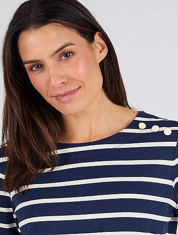 T-shirt rayé pur coton - Damart