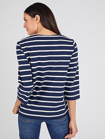 T-shirt rayé pur coton - Damart