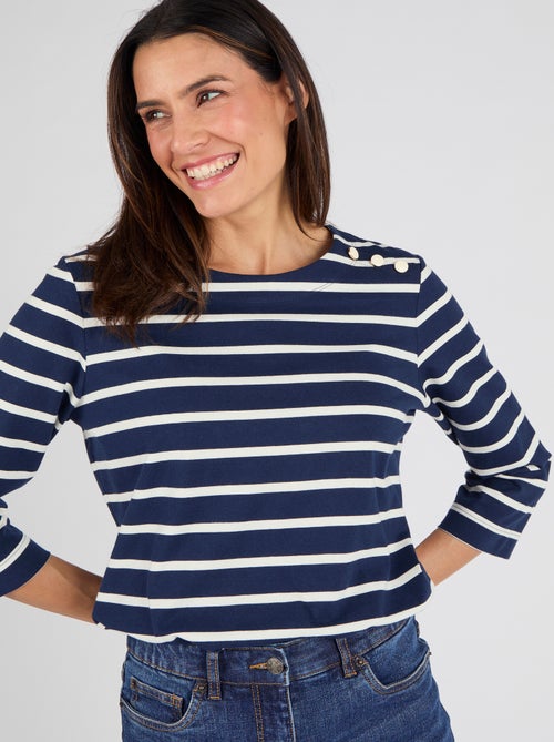 T-shirt rayé pur coton - Damart - Kiabi T-shirt rayé pur coton - Damart - Kiabi