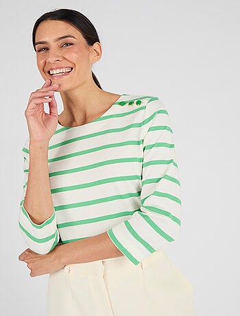 T-shirt rayé pur coton - Damart