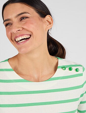 T-shirt rayé pur coton - Damart