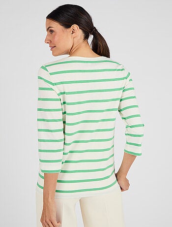 T-shirt rayé pur coton - Damart