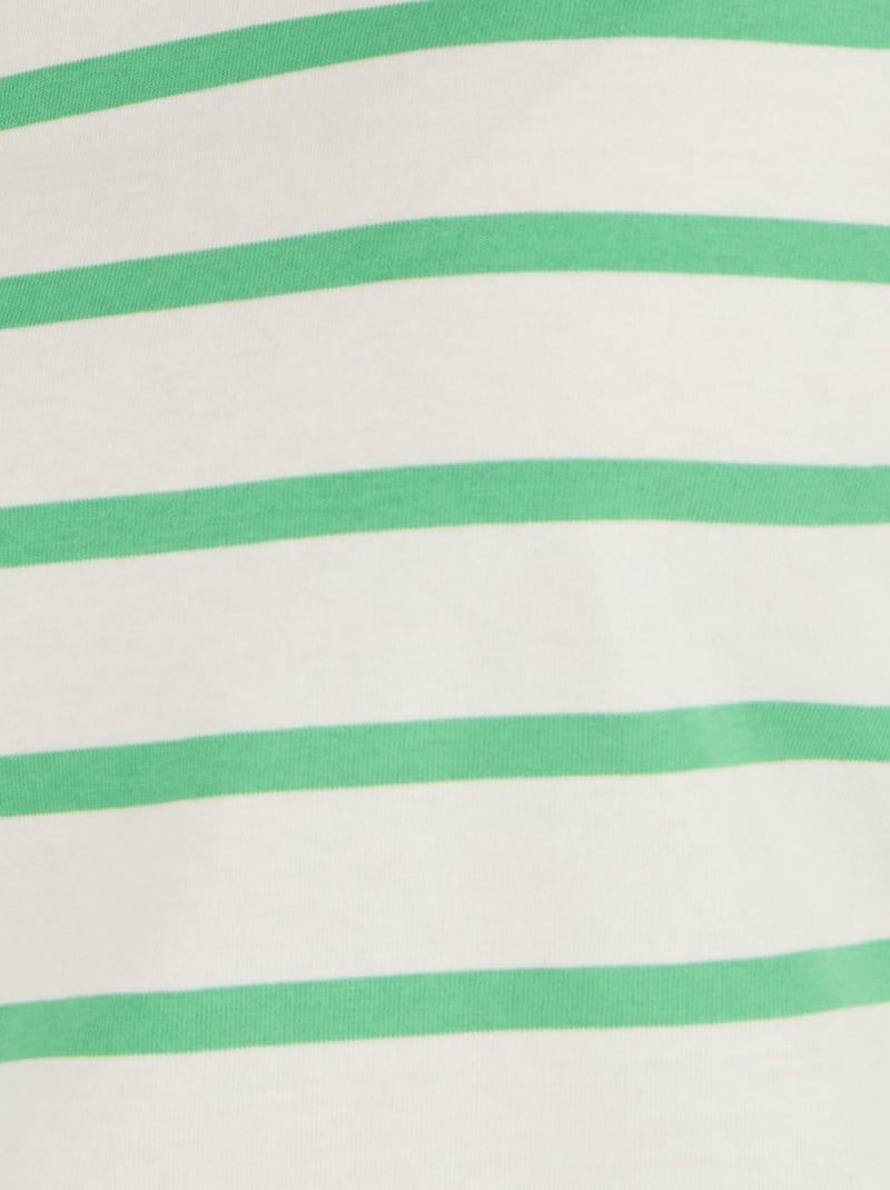 T-shirt rayé pur coton - Damart Vert - Kiabi