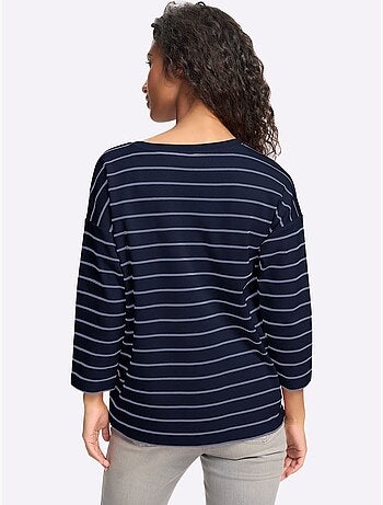 T-shirt rayé pur coton - taille standard - helline