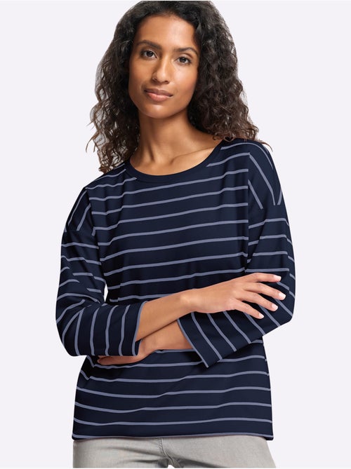 T-shirt rayé pur coton - taille standard - helline - Kiabi