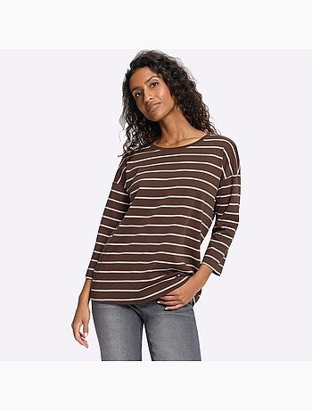 T-shirt rayé pur coton - taille standard - helline