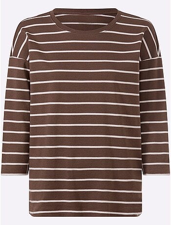 T-shirt rayé pur coton - taille standard - helline