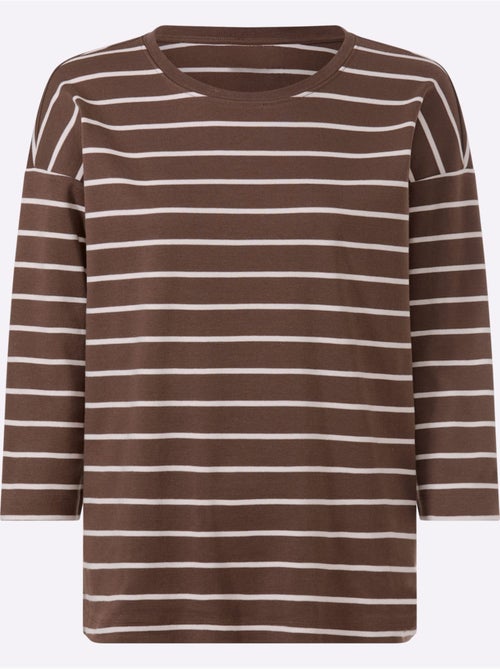 T-shirt rayé pur coton - taille standard - helline - Kiabi T-shirt rayé pur coton - taille standard - helline - Kiabi