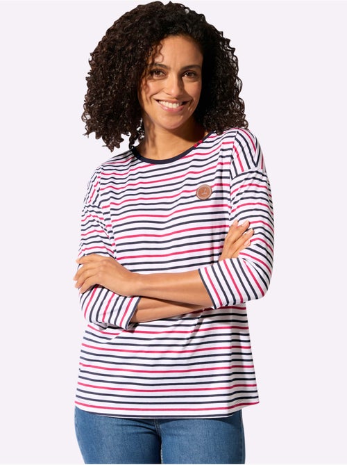 T-shirt Rayé Pur Coton - Taille Standard - Witt - Kiabi