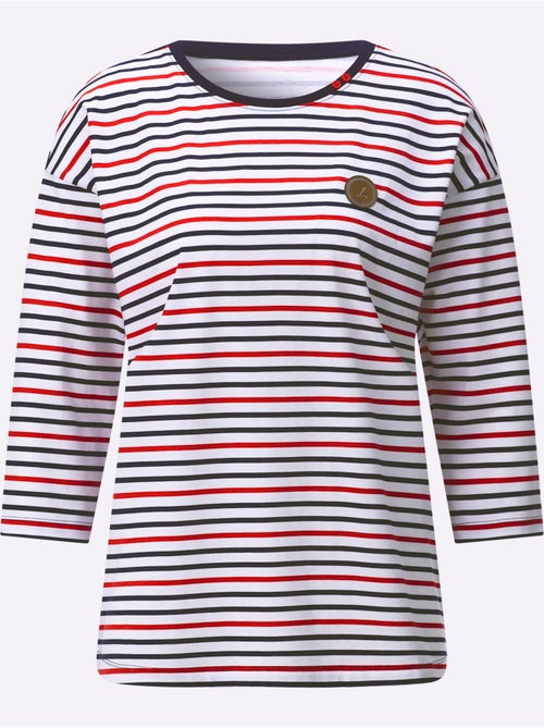 T-shirt Rayé Pur Coton - Taille Standard - Witt - Kiabi