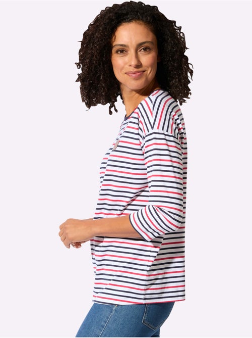 T-shirt Rayé Pur Coton - Taille Standard - Witt - Kiabi