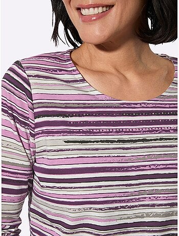 T-shirt rayé pur coton - taille standard - witt
