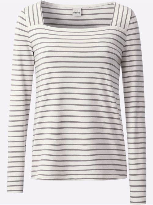 T-shirt rayé qualité coton doux sur la peau - taille standard - helline - Kiabi T-shirt rayé qualité coton doux sur la peau - taille standard - helline - Kiabi