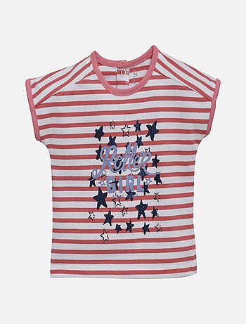 T-SHIRT RAYE ROSE