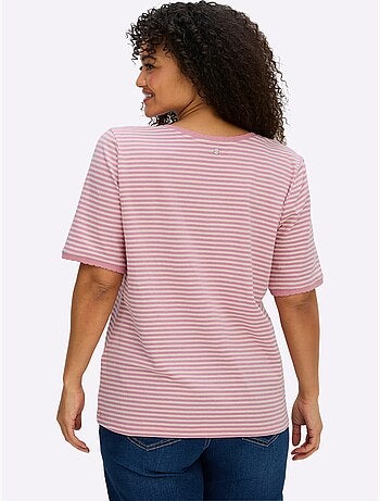 T-shirt Rayé Séduisant Motif à Rayures - Taille Standard - Sheego