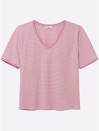 T-shirt Rayé Séduisant Motif à Rayures - Taille Standard - Sheego