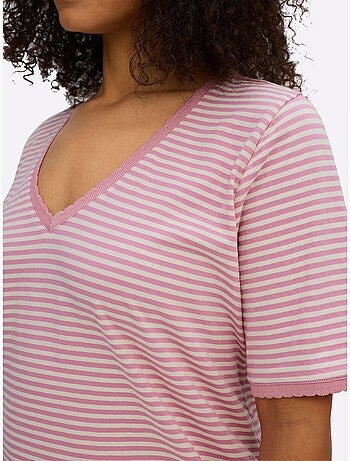 T-shirt Rayé Séduisant Motif à Rayures - Taille Standard - Sheego