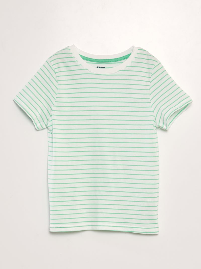 T-shirt rayé Vert rayures - Kiabi