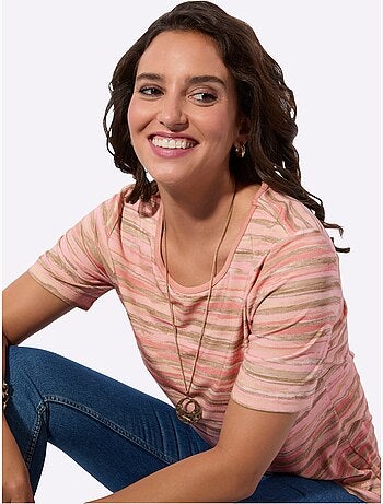 T-shirt Rayé Viscose - Taille Standard - Witt
