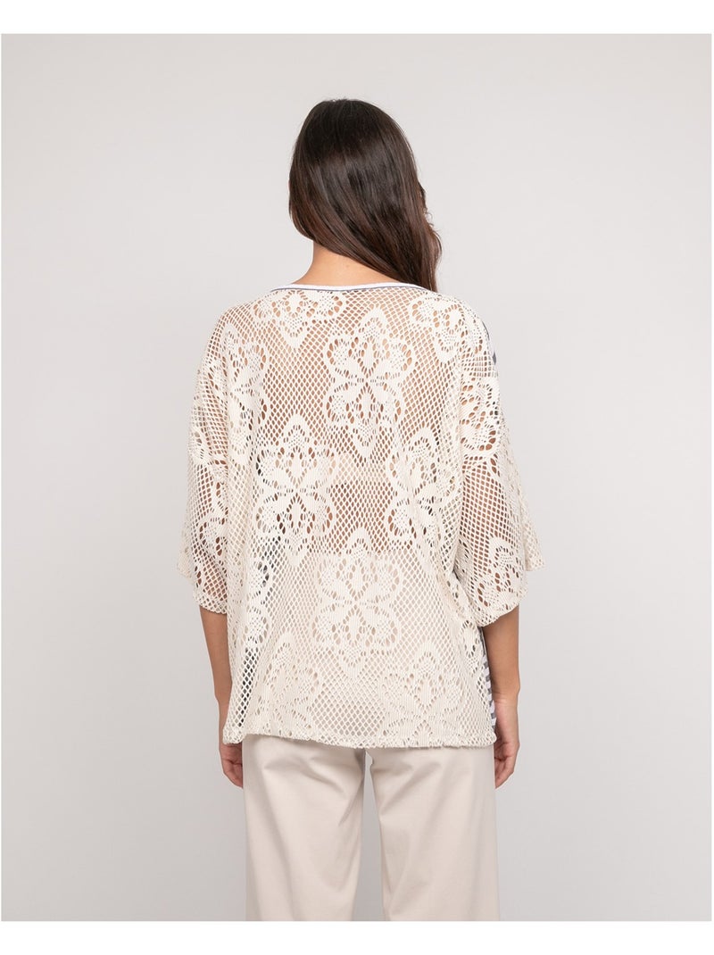 T-shirt rayures dos ajouré FINLEY Bleu - Kiabi