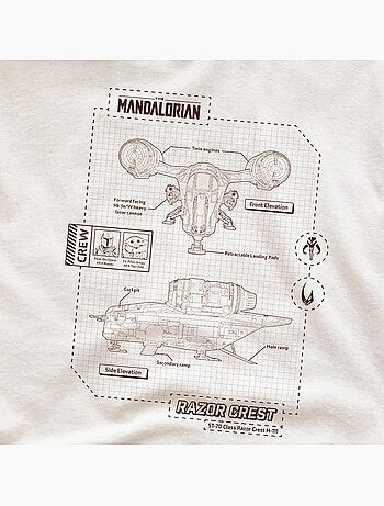 T-shirt razor crest - la guerre des étoiles: the mandalorian