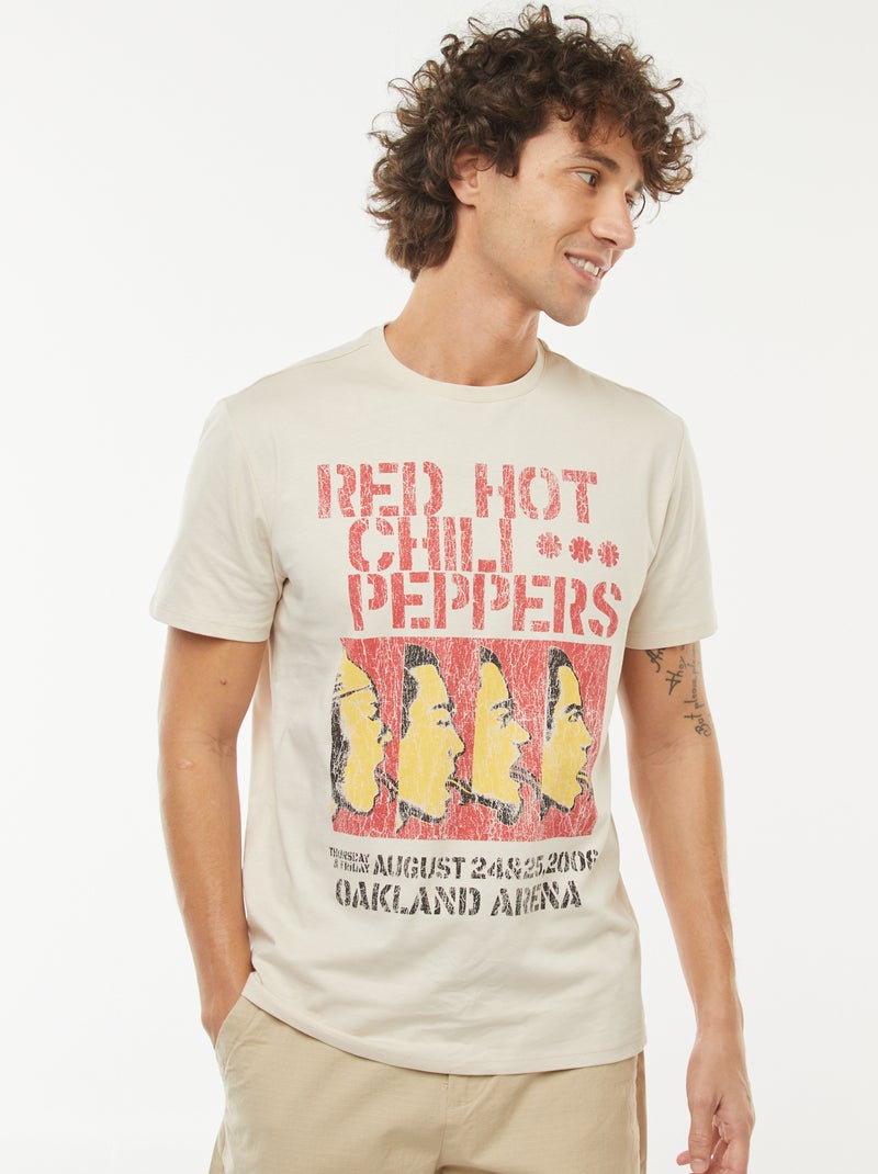 T-shirt 'Red Hot Chili Peppers' manches courtes GRIS - Kiabi