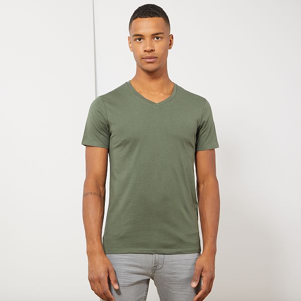 t shirt homme kaki