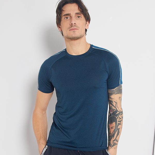 T Shirt Regular En Microfibre Homme Bleu Kiabi 9 00