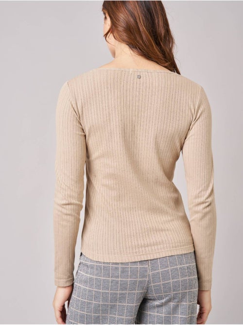 T-shirt regular femme en 100% coton côtelé 'deeluxe' - Kiabi T-shirt regular femme en 100% coton côtelé 'deeluxe' - Kiabi