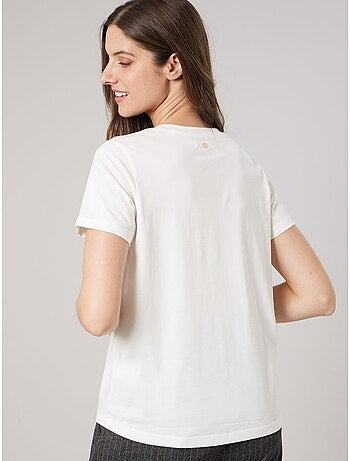 T-shirt regular femme en 100% coton inscription AMOUR en léopard 'Deeluxe'