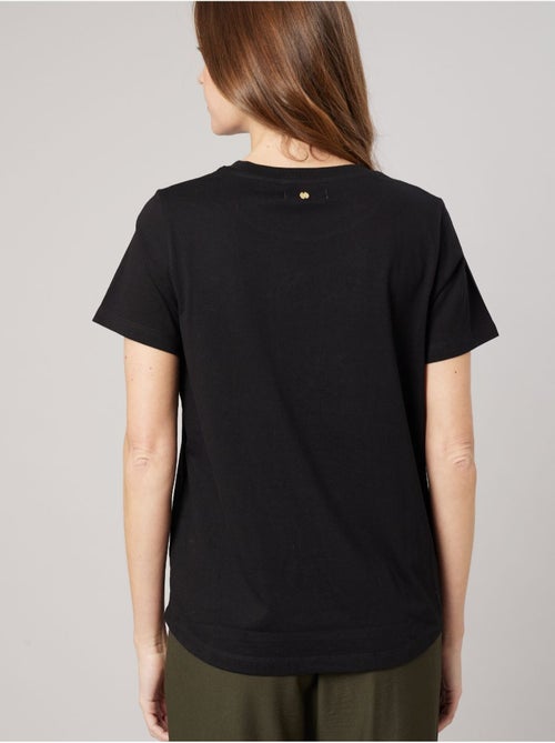 T-shirt regular femme en 100% coton inscription AMOUR en léopard 'Deeluxe' - Kiabi