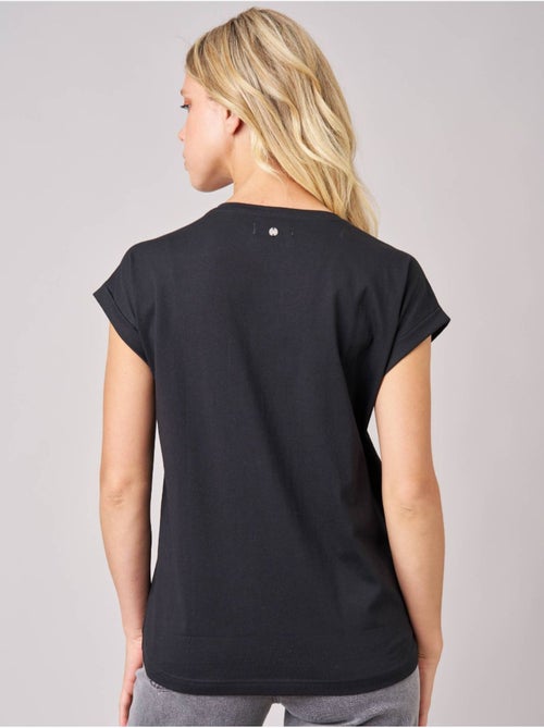 T-shirt regular femme en 100% coton jersey imprimé "HOPE" orné de perles 'Deeluxe' - Kiabi