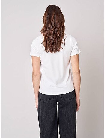 T-shirt regular femme en coton stretch imprimé étoiles 'deeluxe'