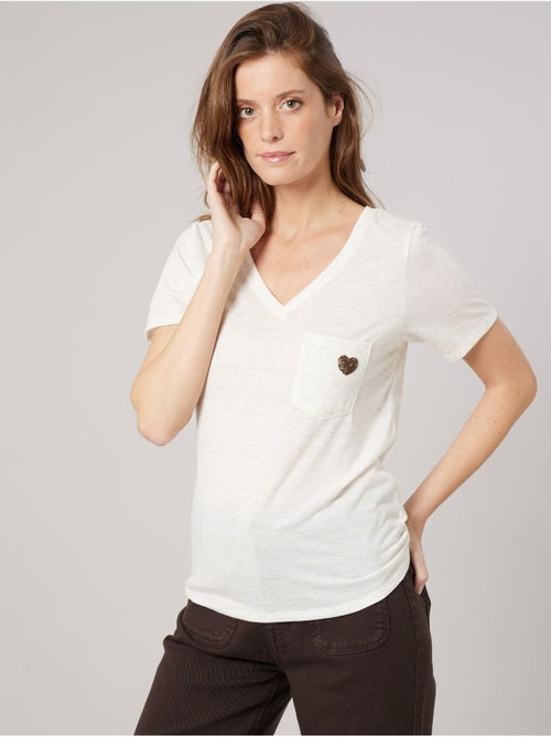 T-shirt regular femme en jersey 'Deeluxe' - Kiabi T-shirt regular femme en jersey 'Deeluxe' - Kiabi