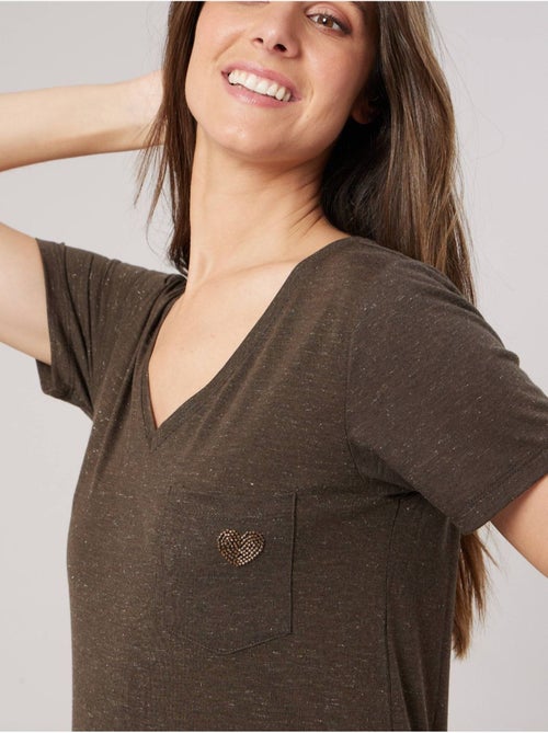 T-shirt regular femme en jersey 'deeluxe' - Kiabi T-shirt regular femme en jersey 'deeluxe' - Kiabi