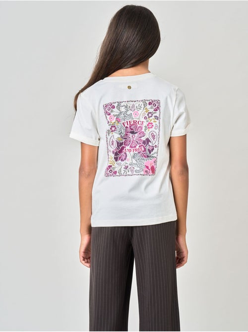 T-shirt regular fille en 100% coton imprimé graphique "fierce and free" 'deeluxe' - Kiabi