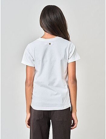 T-shirt regular fille en 100% coton inscription AMOUR en léopard 'Deeluxe'