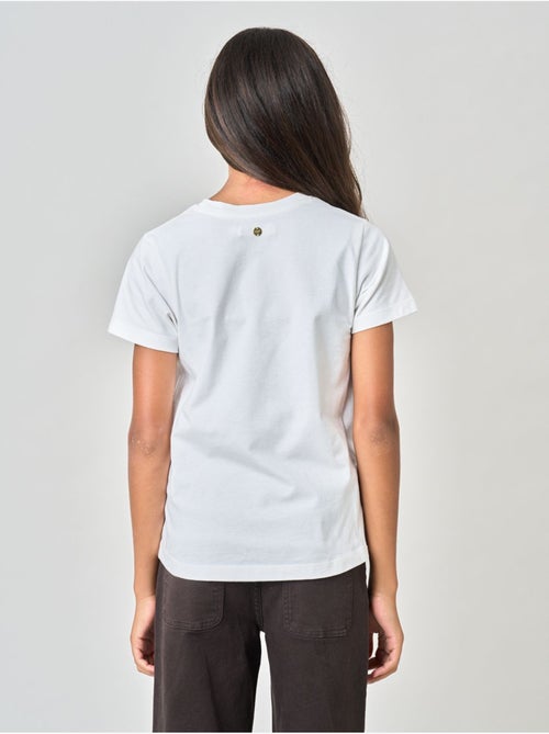 T-shirt regular fille en 100% coton inscription amour en léopard 'deeluxe' - Kiabi