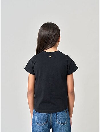 T-shirt regular fille en 100% coton inscription AMOUR en léopard 'Deeluxe'