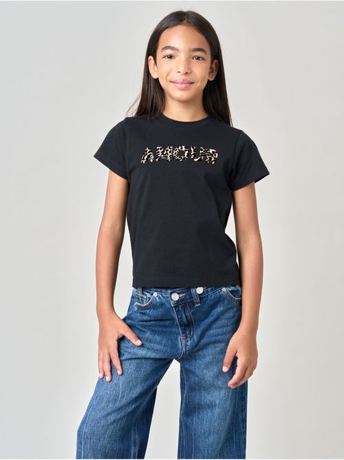 T-shirt regular fille en 100% coton inscription amour en léopard 'deeluxe' - Kiabi T-shirt regular fille en 100% coton inscription amour en léopard 'deeluxe' - Kiabi