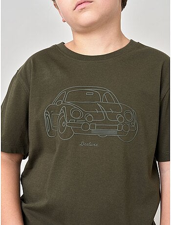 T-shirt regular garçon en 100% coton jersey avec imprimé en relief 'deeluxe'