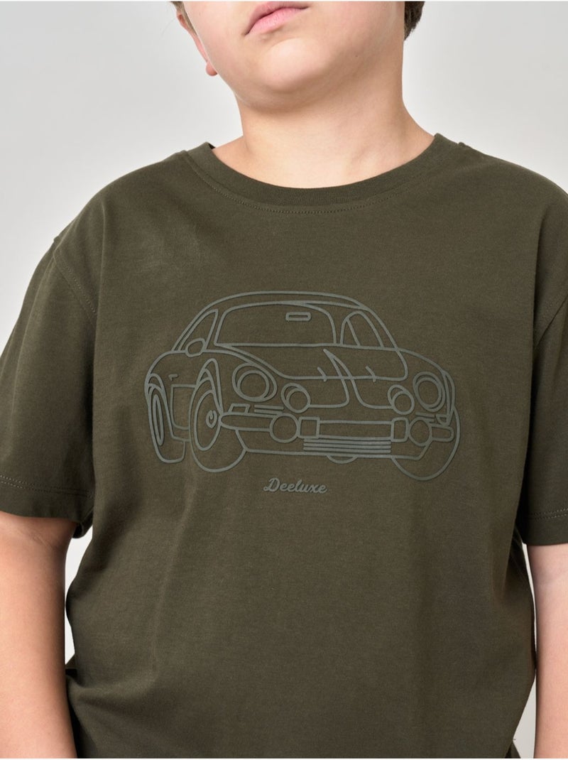 T-shirt regular garçon en 100% coton jersey avec imprimé en relief 'deeluxe' Vert bouteille - Kiabi