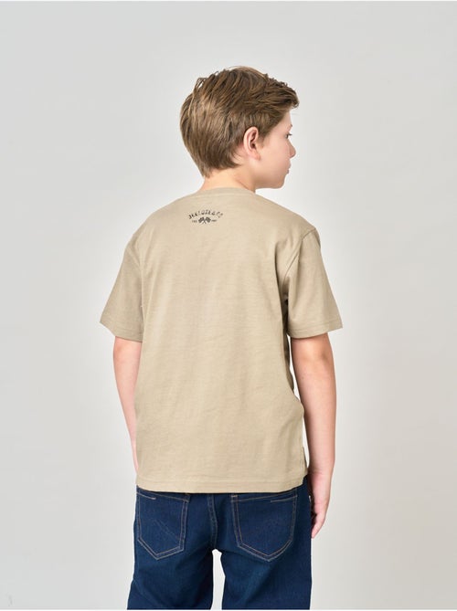 T-shirt regular garçon en 100% coton jersey imprimé moto vintage 'deeluxe' - Kiabi