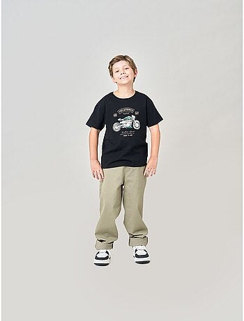 T-shirt regular garçon en 100% coton jersey imprimé moto vintage 'deeluxe'