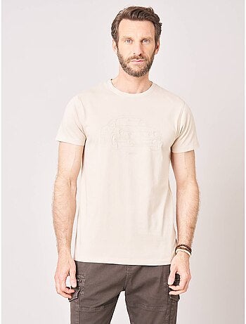 T-shirt regular homme en 100% coton avec imprimé en relief 'deeluxe'