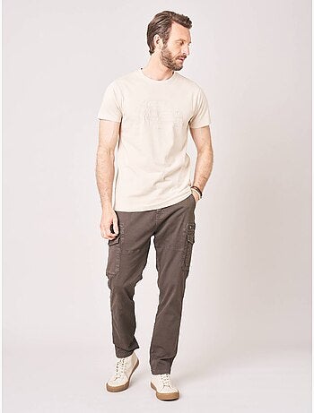 T-shirt regular homme en 100% coton avec imprimé en relief 'deeluxe'